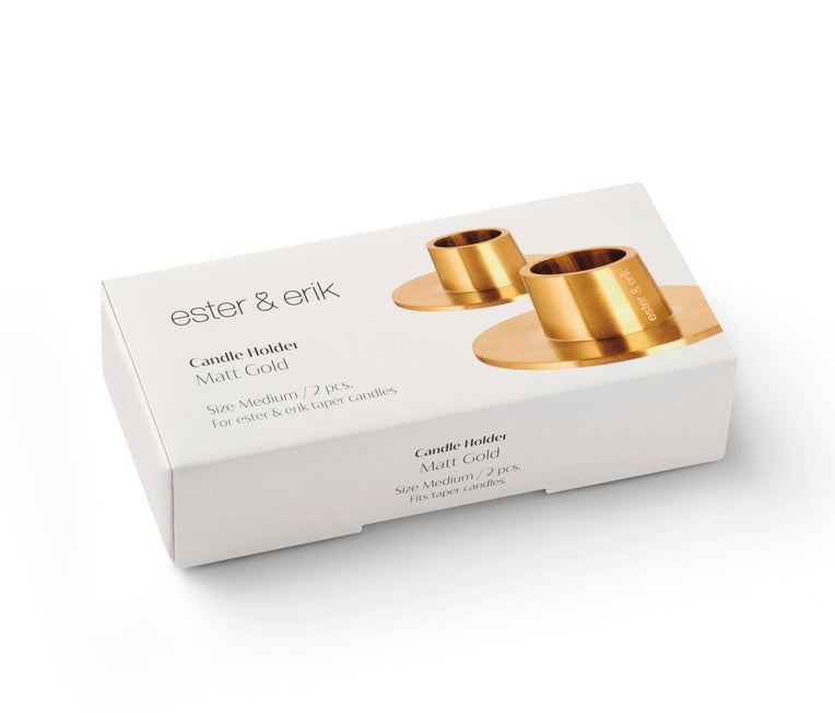 Ester & Erik Kaarsenhouders Medium Gold Matt set van 2