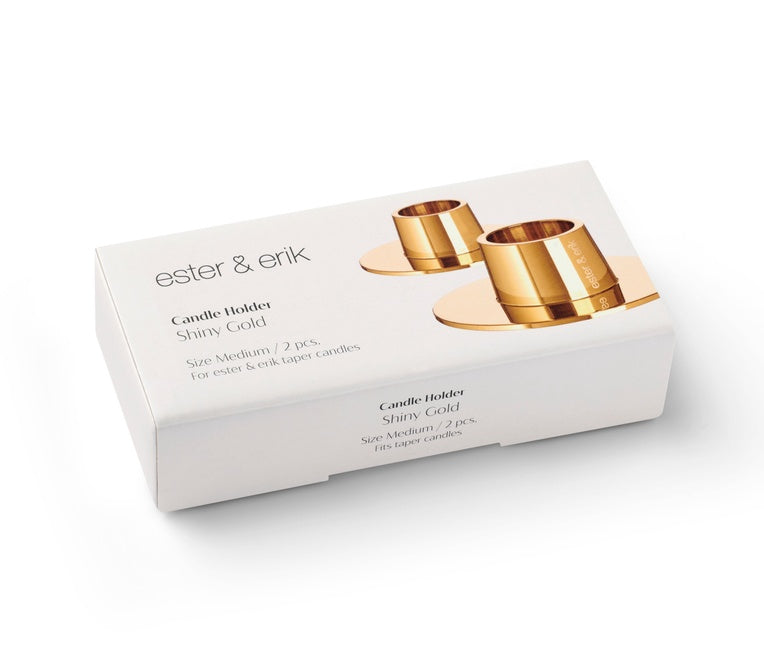 Ester & Erik Kaarsenhouders Medium Gold Shiny set van 2