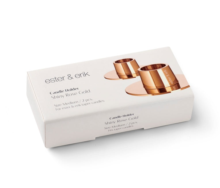 Ester & Erik Kaarsenhouders Medium Rose Shiny set van 2