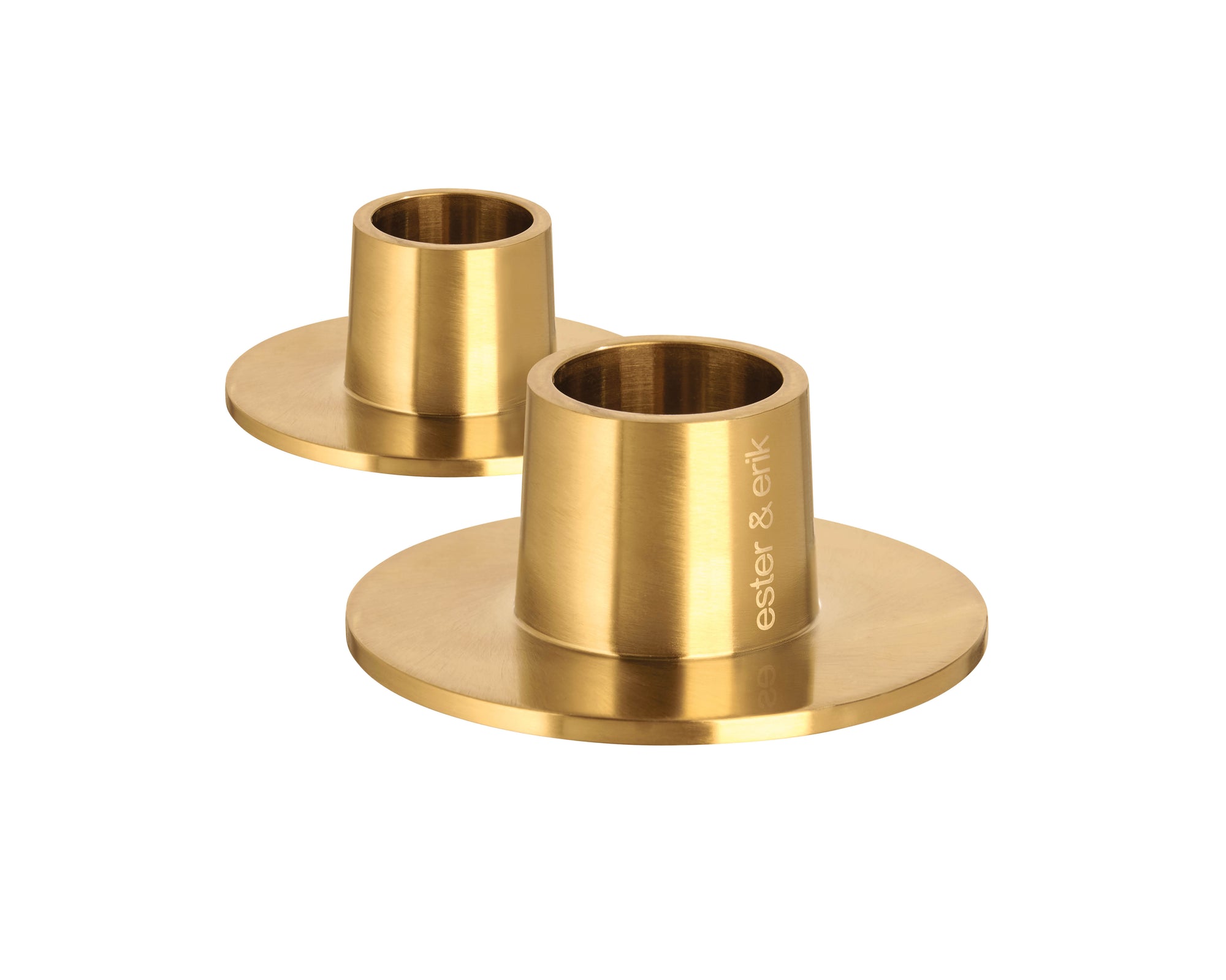 Ester & Erik Kaarsenhouders Medium Gold Matt set van 2