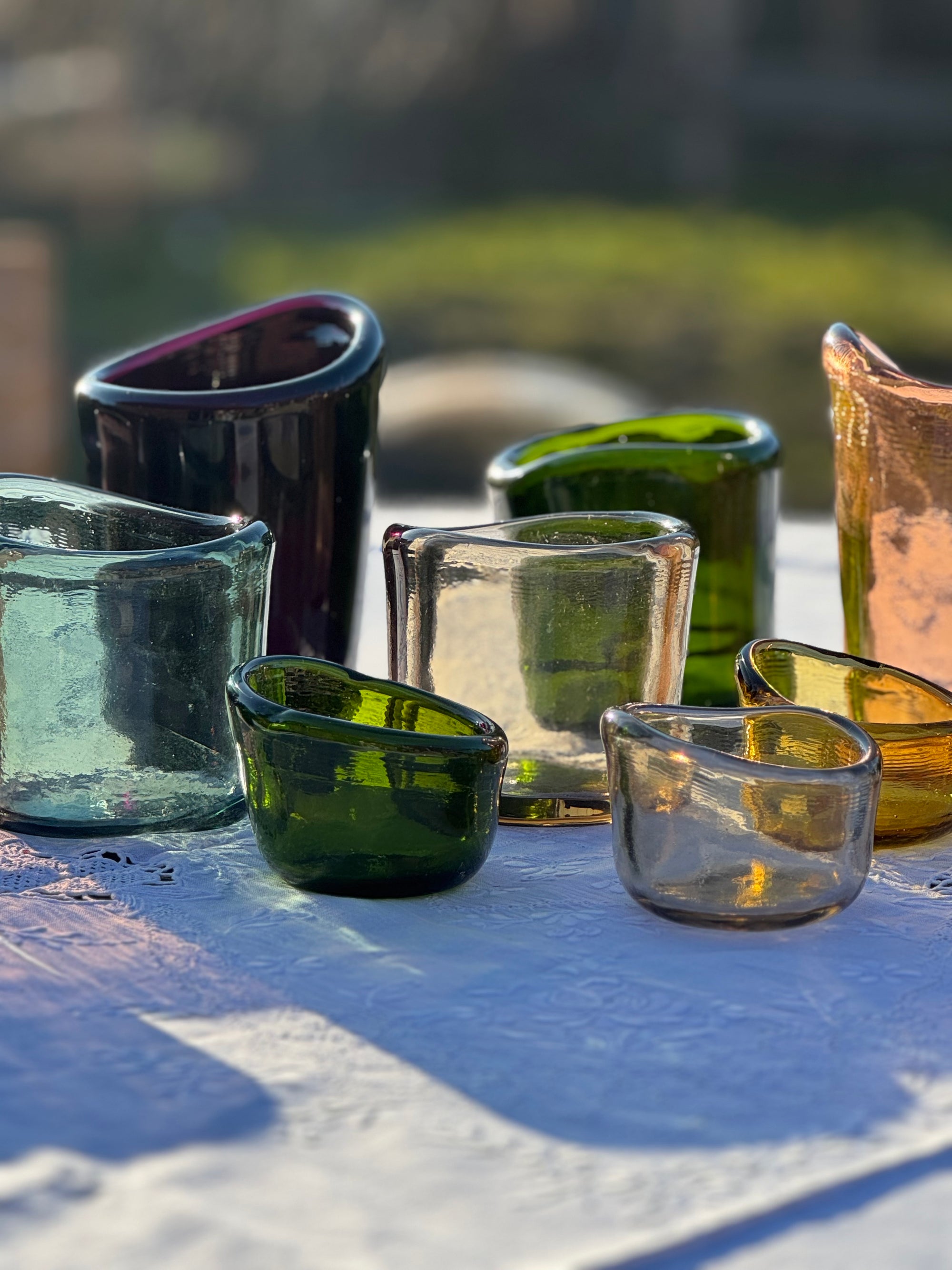 Studio Noticed Lava Glass T-Lightholder XS Olive