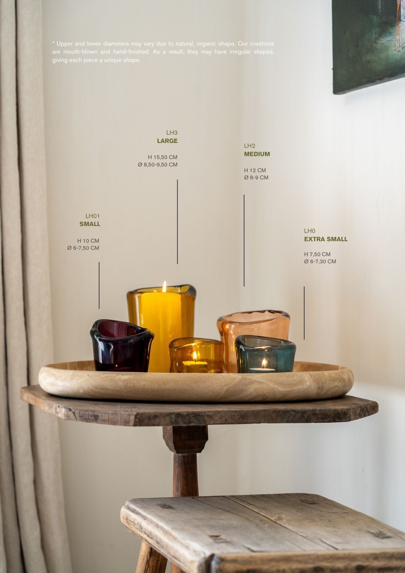 Studio Noticed Lava Glass T-Lightholder M Olive