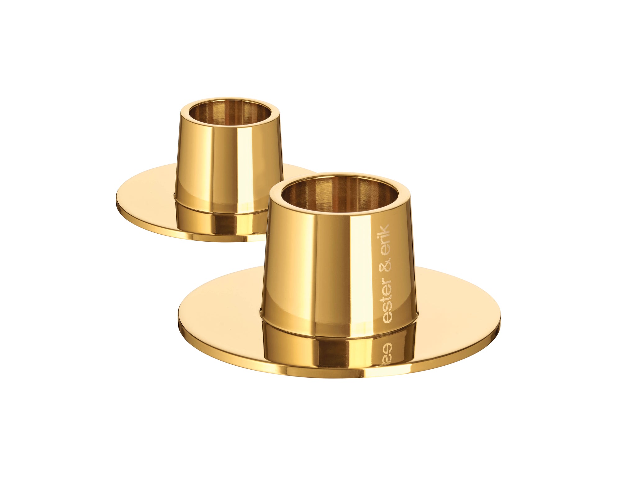 Ester & Erik Kaarsenhouders Medium Gold Shiny set van 2