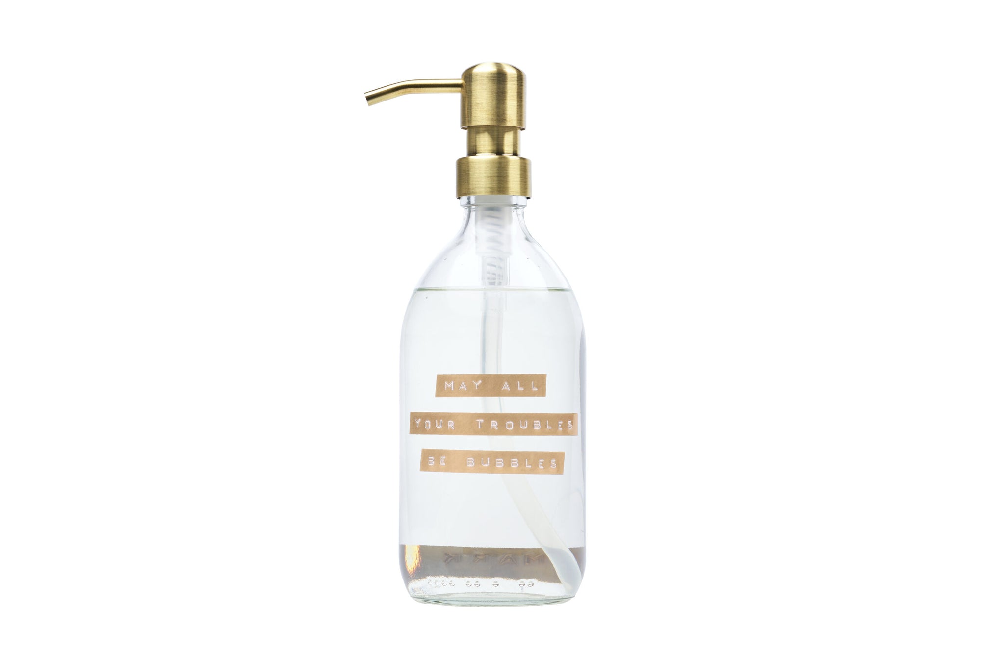 Wellmark Hand Soap Transparant/Brass May all our troubles be bubbles