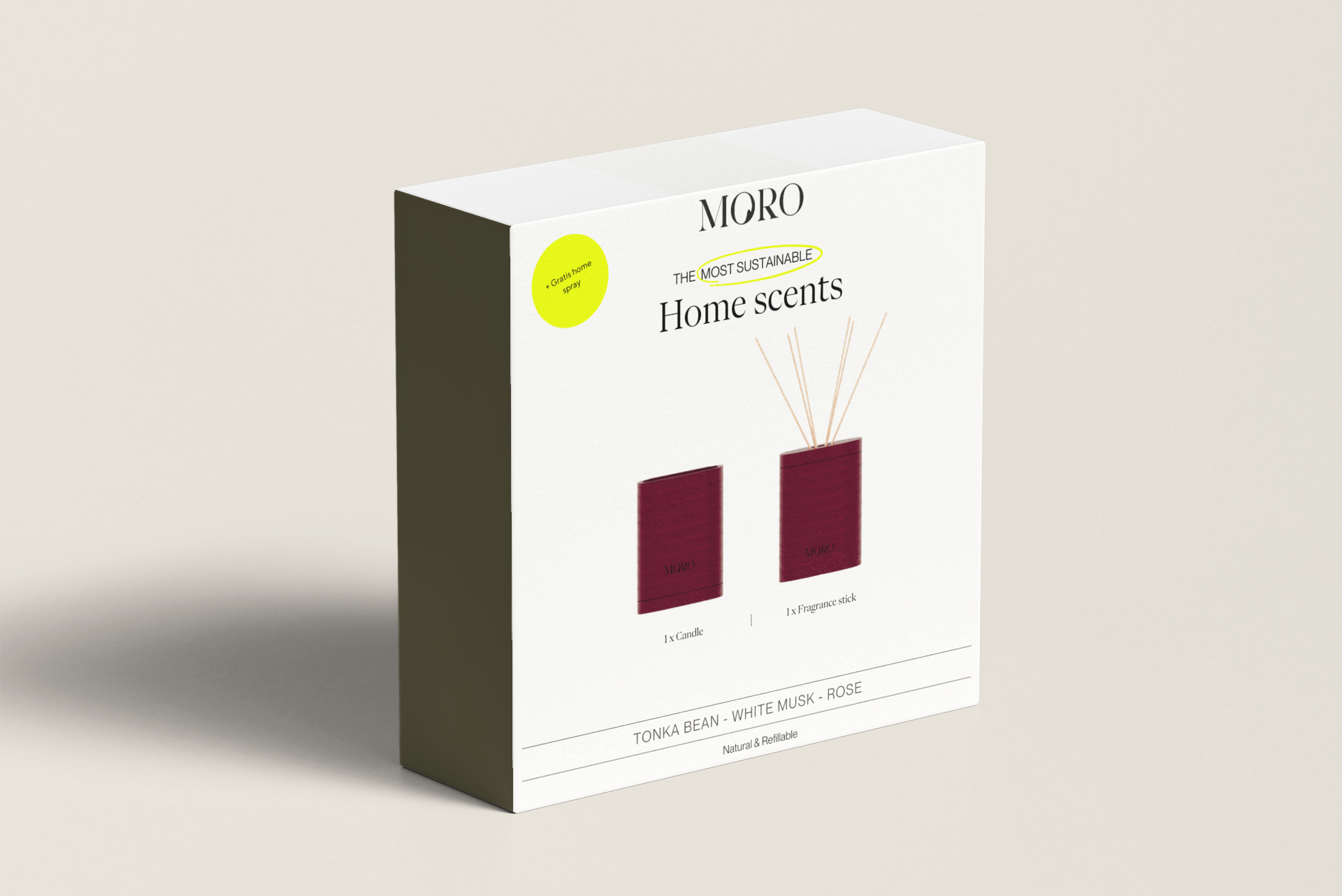 MORO Home Scents Giftbox Tonka Bean Burgundy