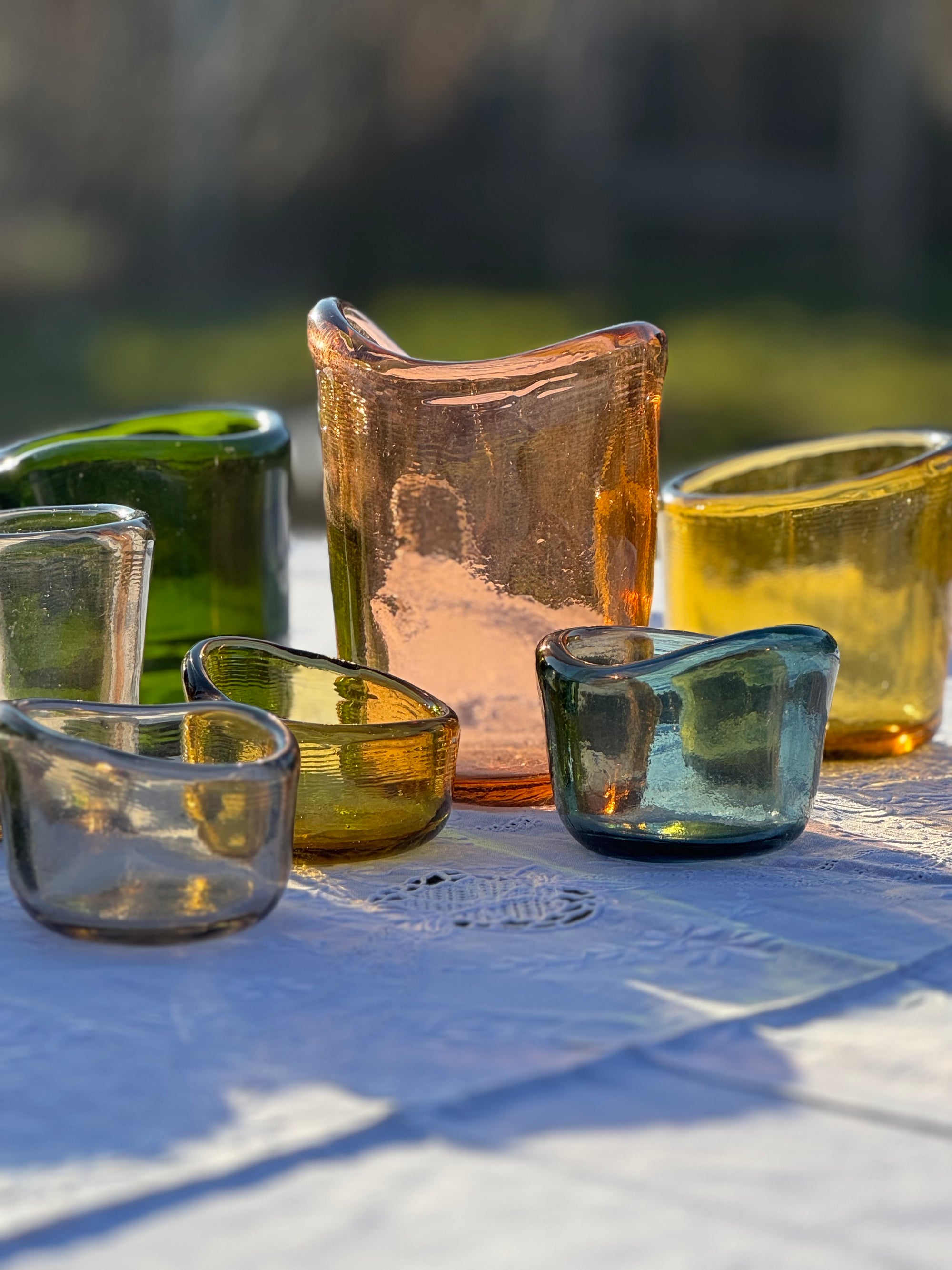 Studio Noticed Lava Glass T-Lightholder XS Indigo